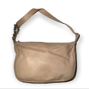 Furla vintage beige leather shoulder bag